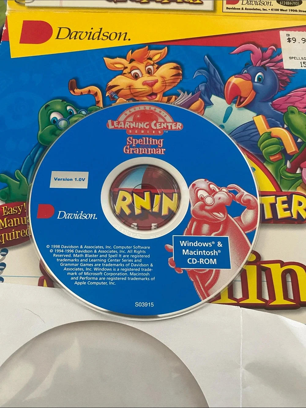 Davidson Learning Center Spelling and Grammar CD-ROM - Bright Blue Cover